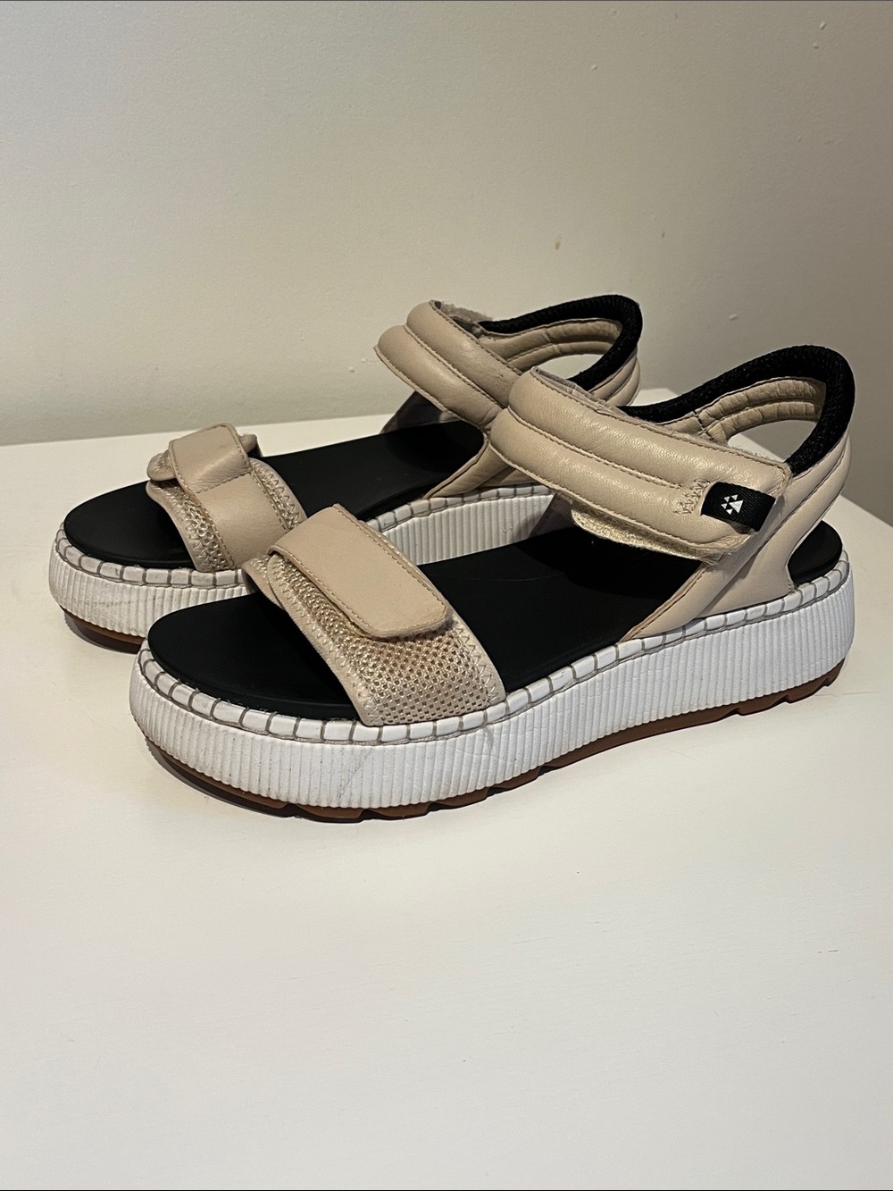 Cougar Beige Platform Sport Sandals